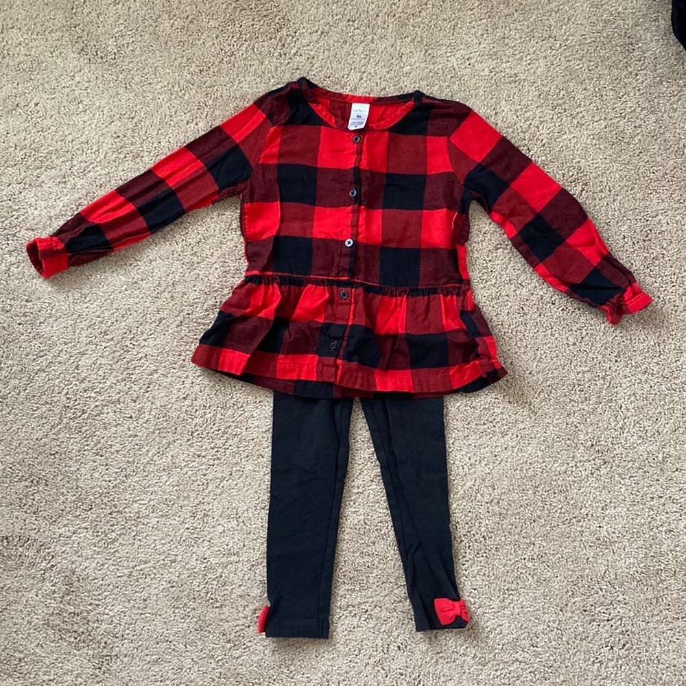 Carters Plaid Shirt & Legging Set